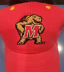 Red Baseball Cap with Gold Terrapins Logo